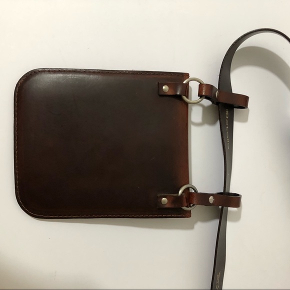 NEW Details Leather Mini Messenger Pouch Brown - Picture 3 of 12